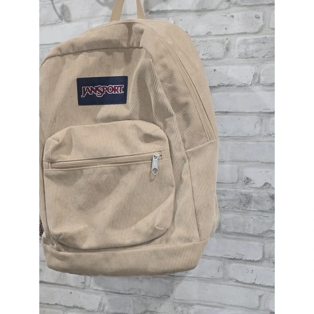 Jansport Corduroy Backpack Tan Brown 90s Style Cross Town Plus Remix SOA85VJ